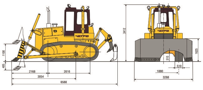 Габаритные размеры бульдозера Четра Т11